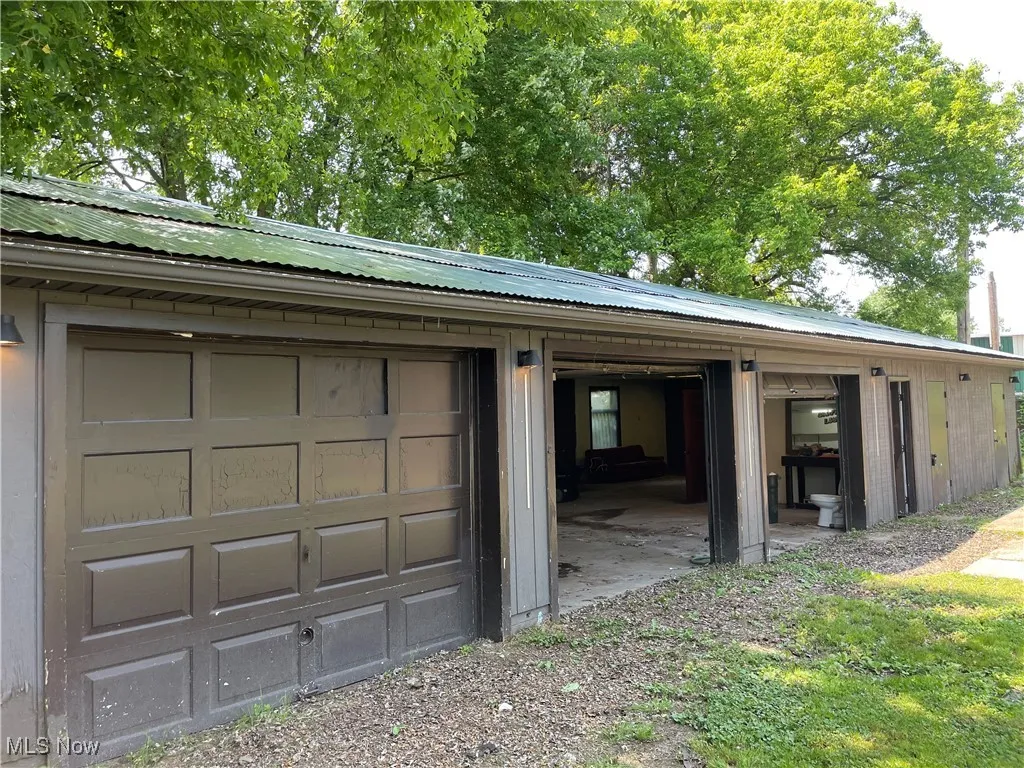 Garage with driveway