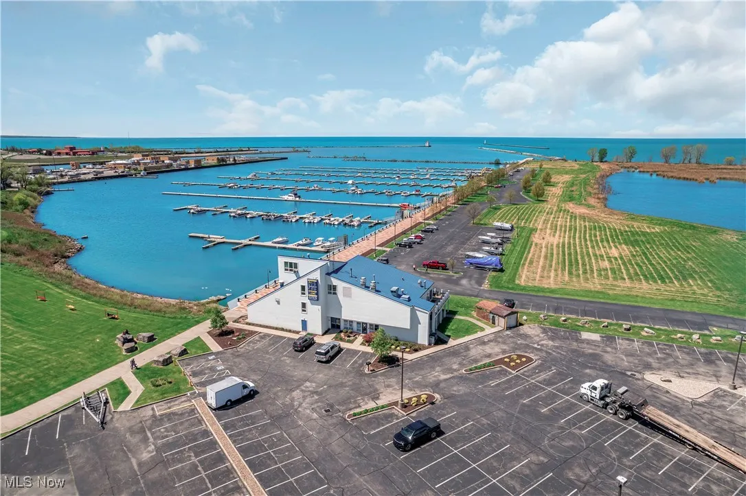 Drone / aerial view of a nearby body of water