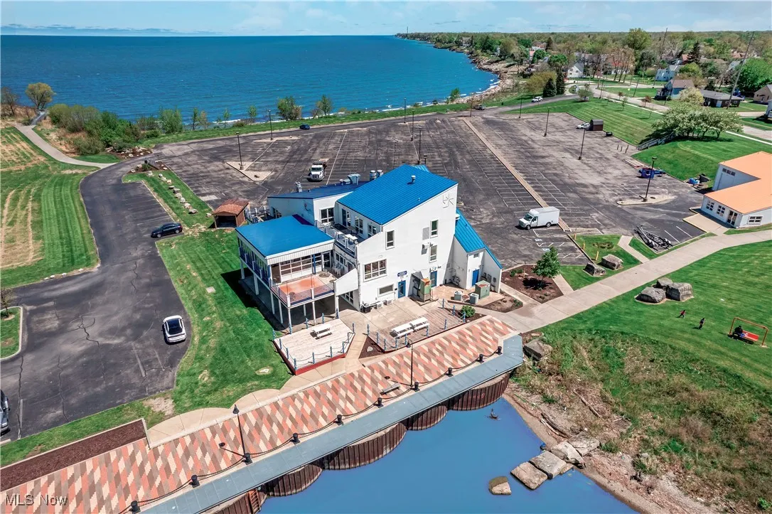 Drone / aerial view of a nearby body of water