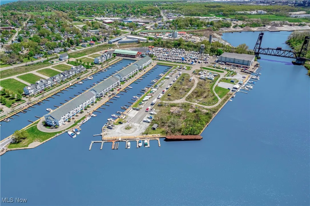 Aerial view of a large body of water
