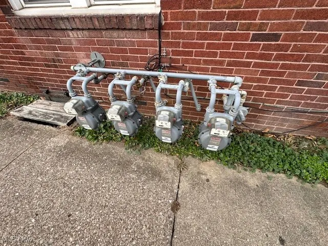 Exterior view of brick siding and gas meter