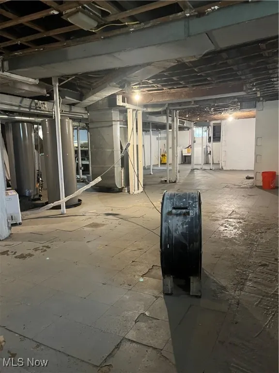View of unfinished basement