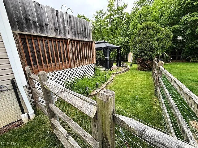 View of yard featuring a gazebo