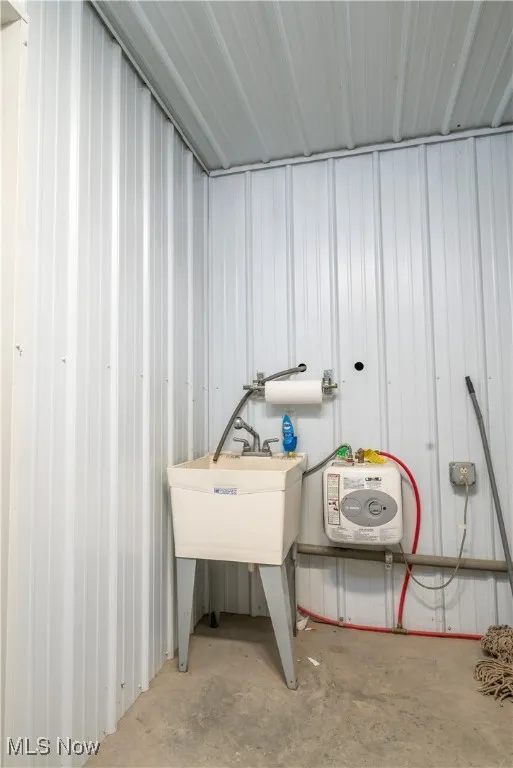 View of wash area inside commercial building