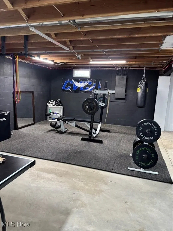 Workout room with electric panel