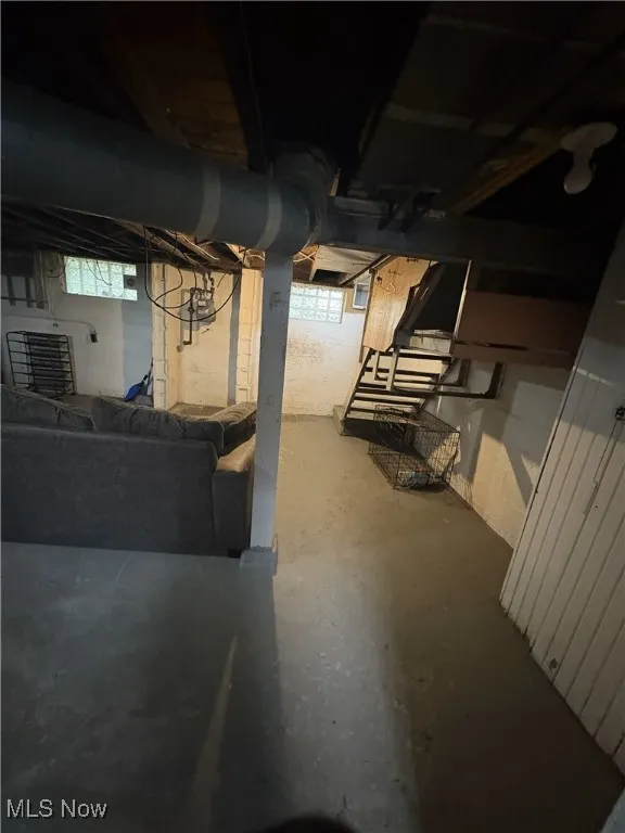 View of below grade area