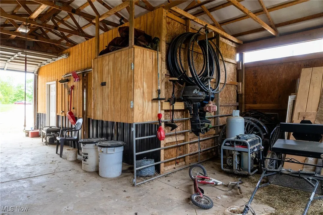 View of horse barn