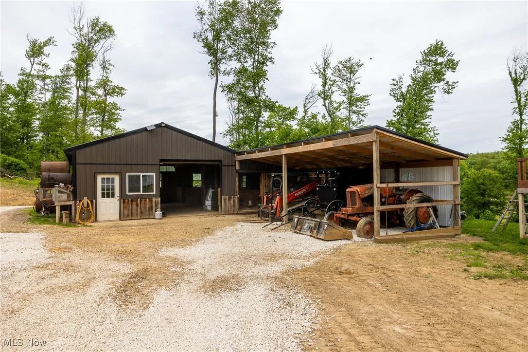 View of horse barn