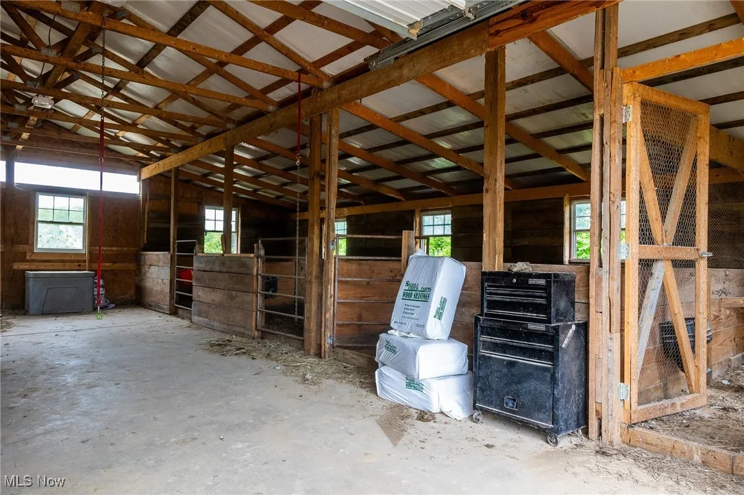 View of horse barn