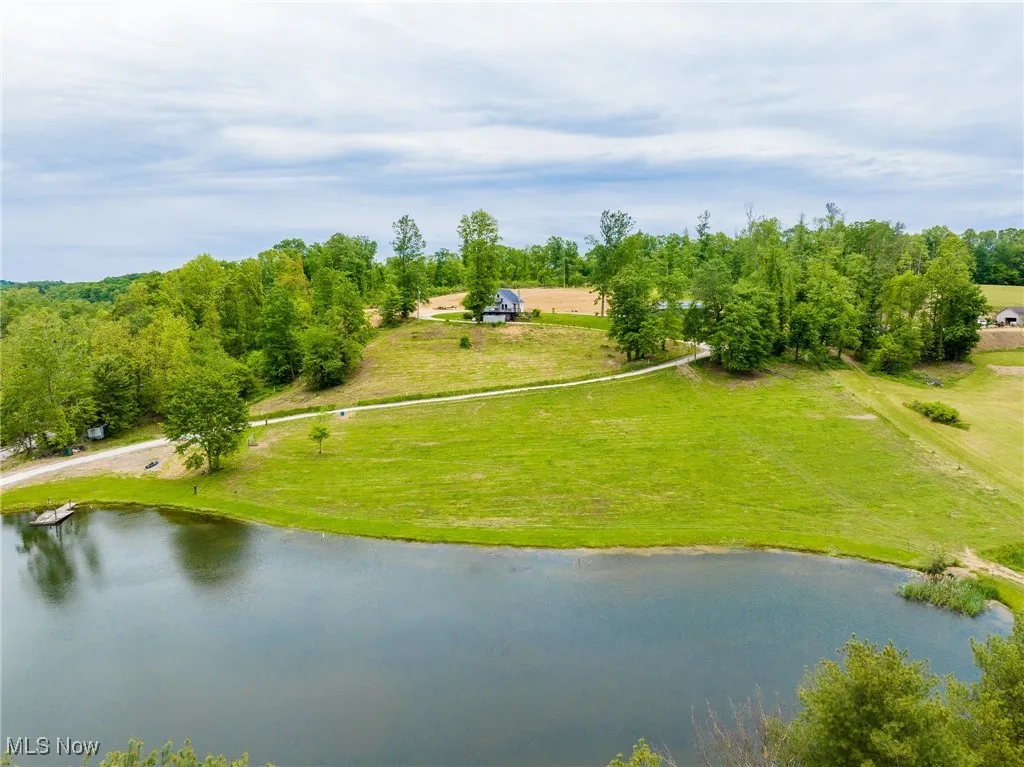 Aerial view of a large body of water