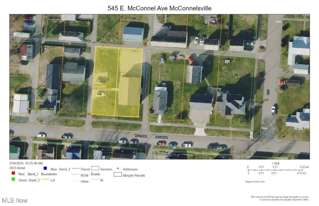 Aerial overview of property's location with property boundaries highlighted