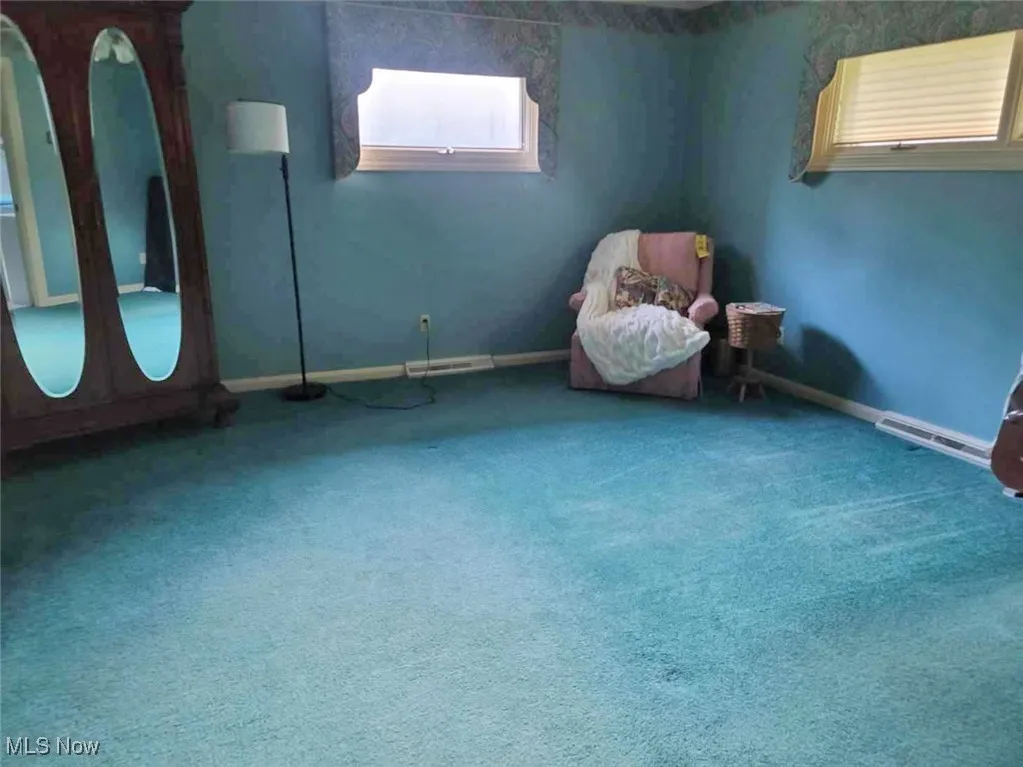 Unfurnished room with baseboards and carpet floors