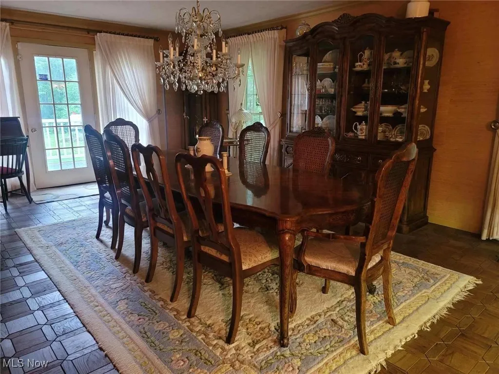 Dining room featuring a chandelier