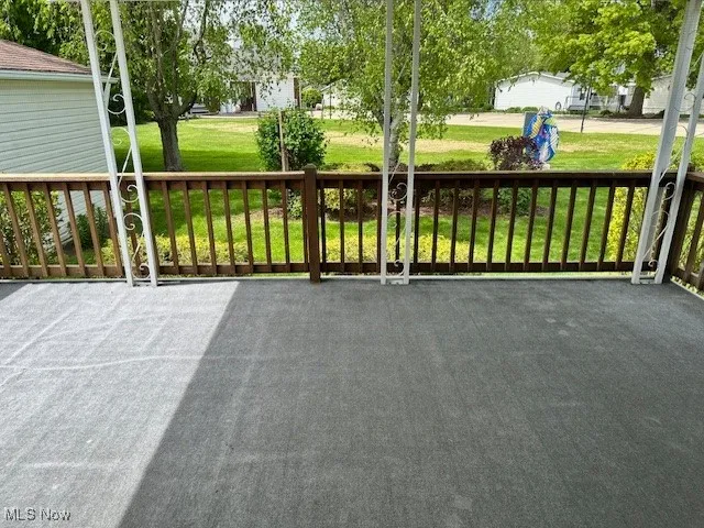 View of deck from slider off of the kitchen
