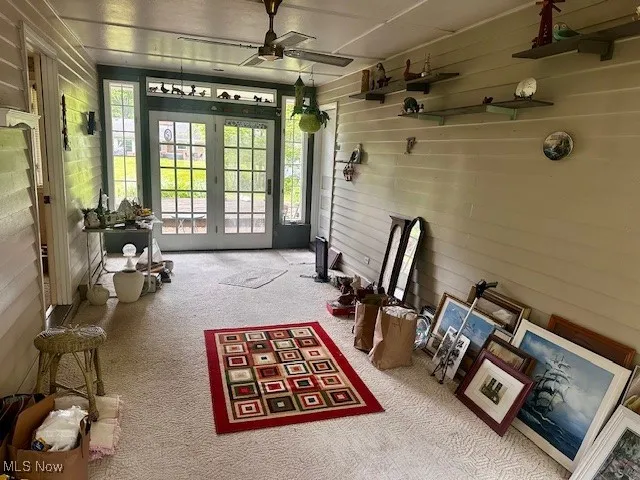 Breezeway featuring french doors