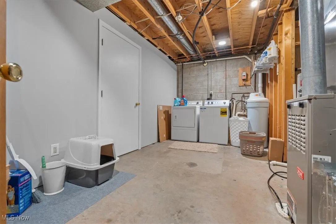 Laundry and utility room is on the lower level.