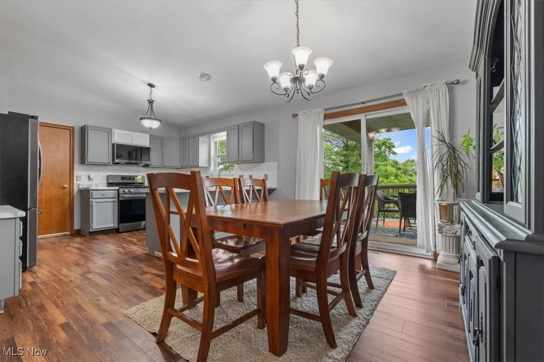 Open to the kitchen with easy access to the back porch/deck.