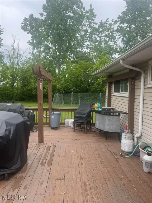 View of wooden deck