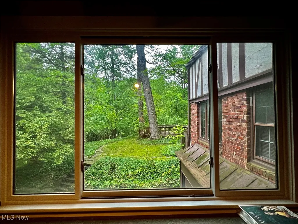 View of back yard from kitchen