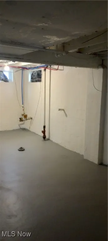 View of unfinished basement