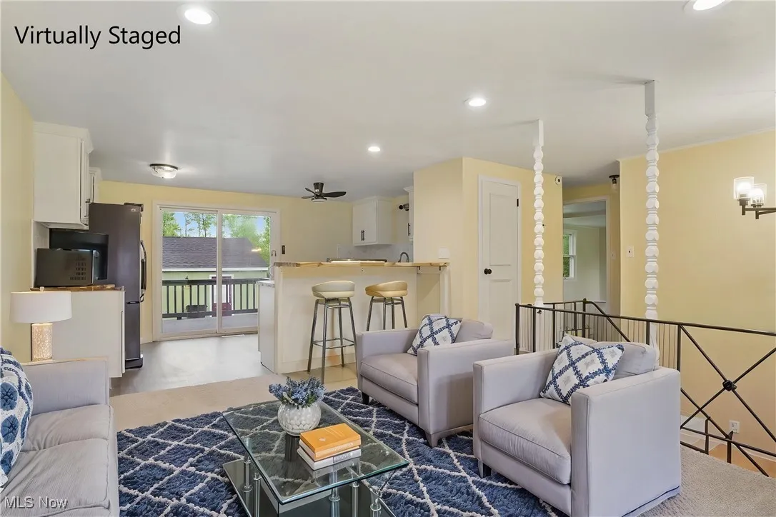 Living area featuring recessed lighting