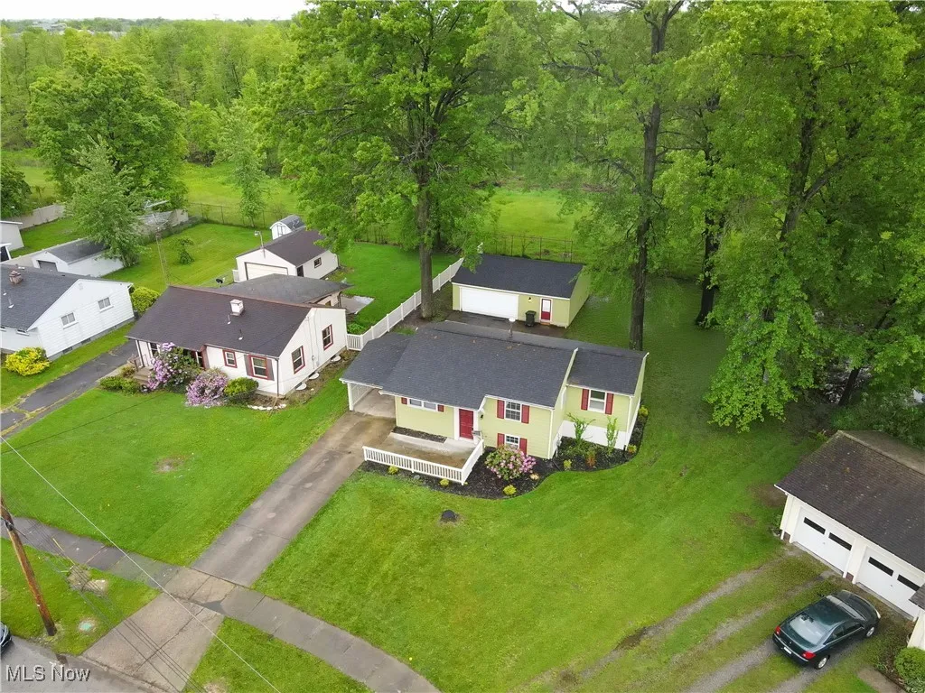 Aerial perspective of suburban area