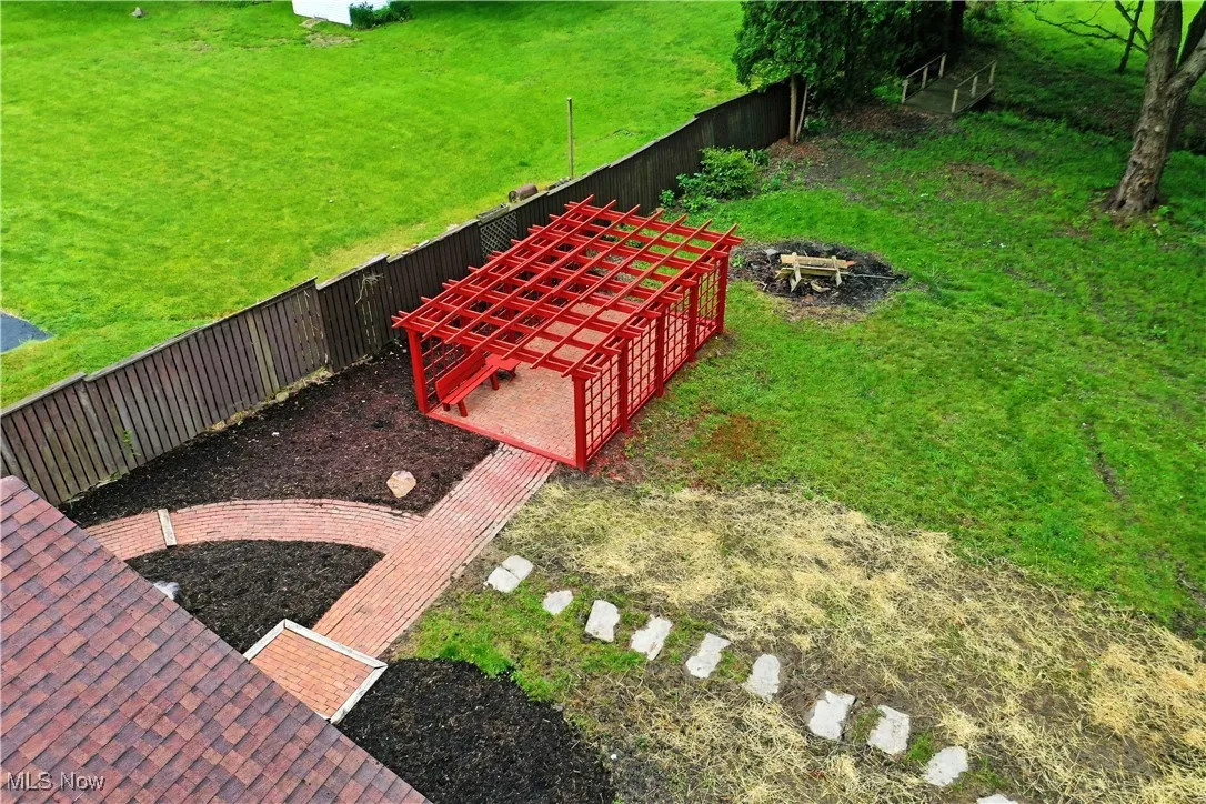 View of fenced backyard
