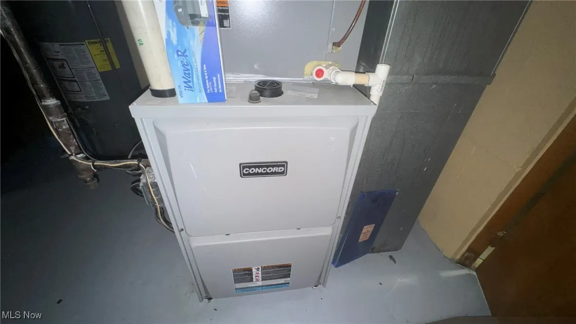 Utilities featuring water heater and heating unit
