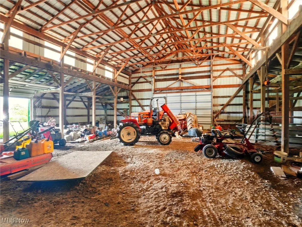 Garage with metal wall