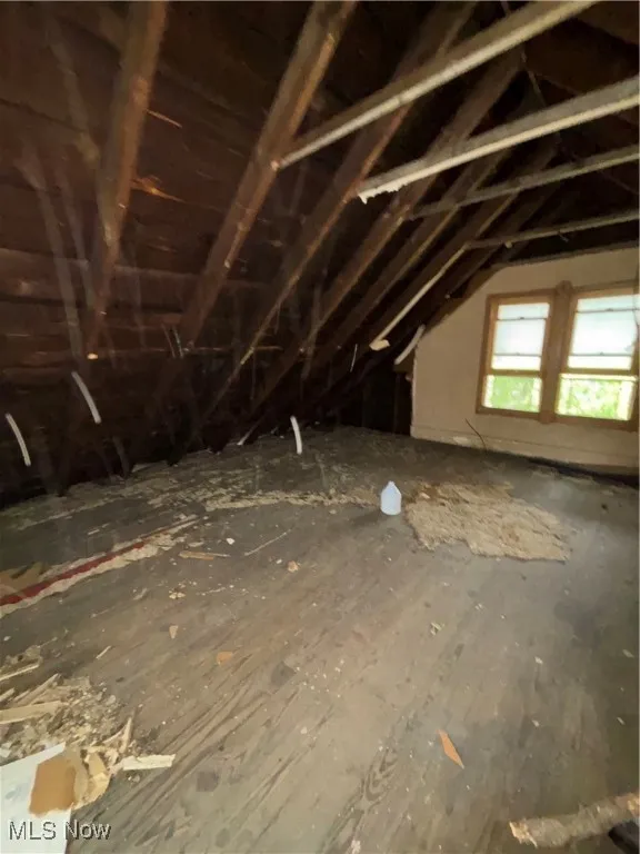 View of unfinished attic
