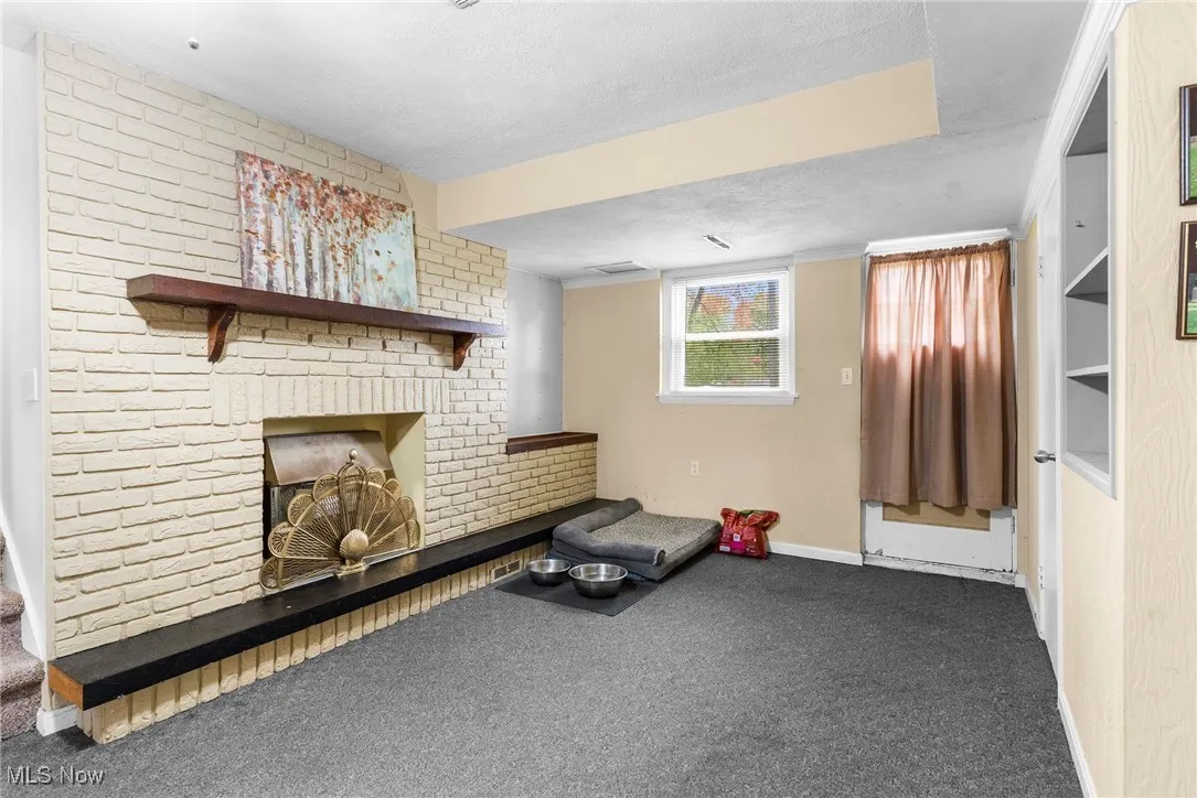 Family room with fireplace
