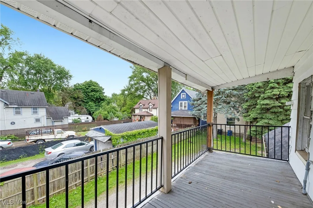 Deck with a residential view