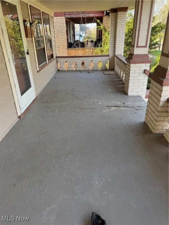 View of covered porch
