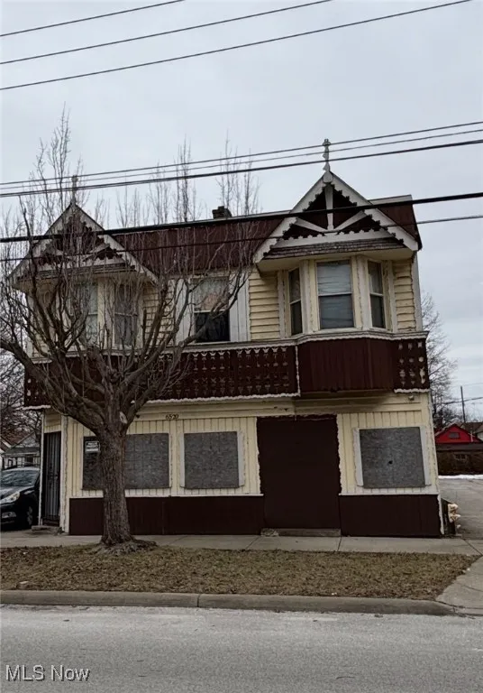 Townhome / multi-family property with a chimney
