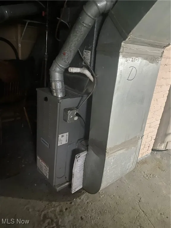 View of utilities Furnace with central air