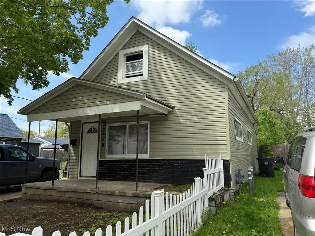 View of front of property featuring covered porch