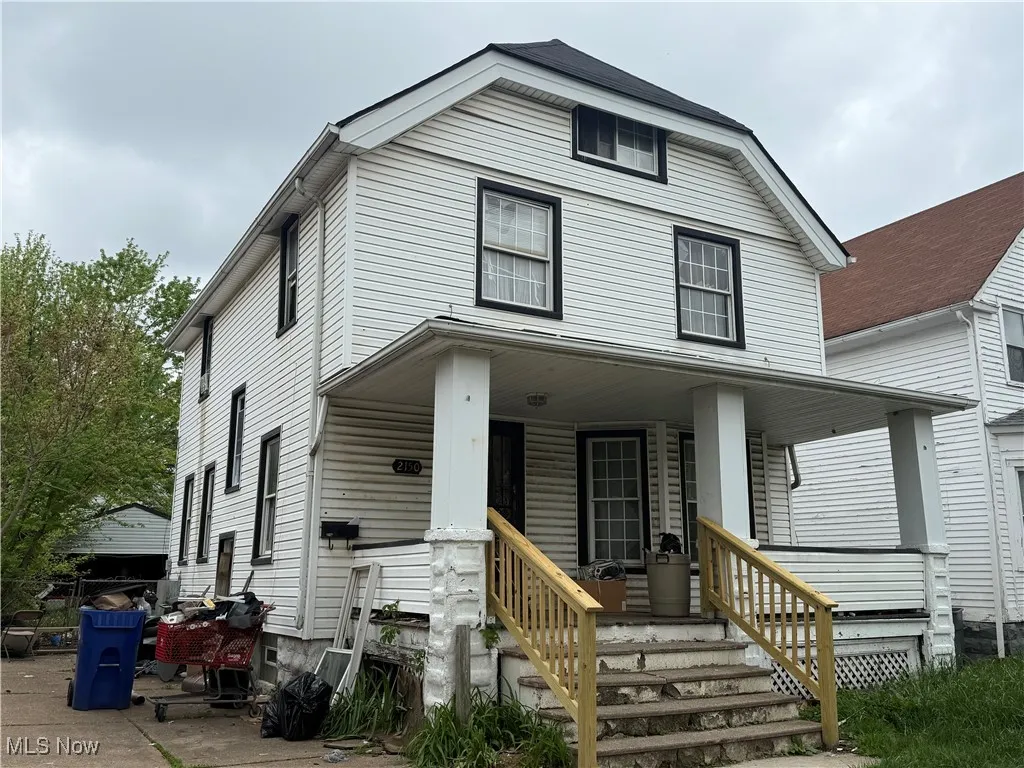 View of front of property with covered porch