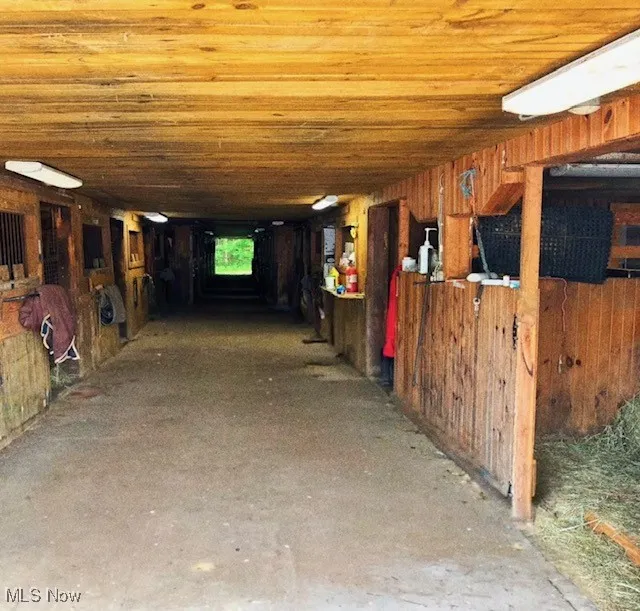 View of horse barn
