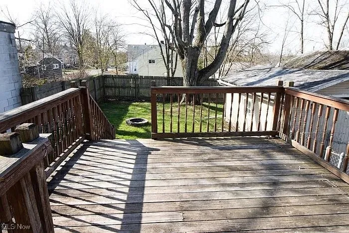 Deck with an outdoor fire pit