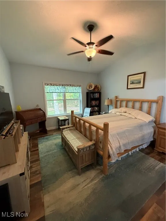 Master Bedroom with vaulted ceiling and view of Cassell Reservation.