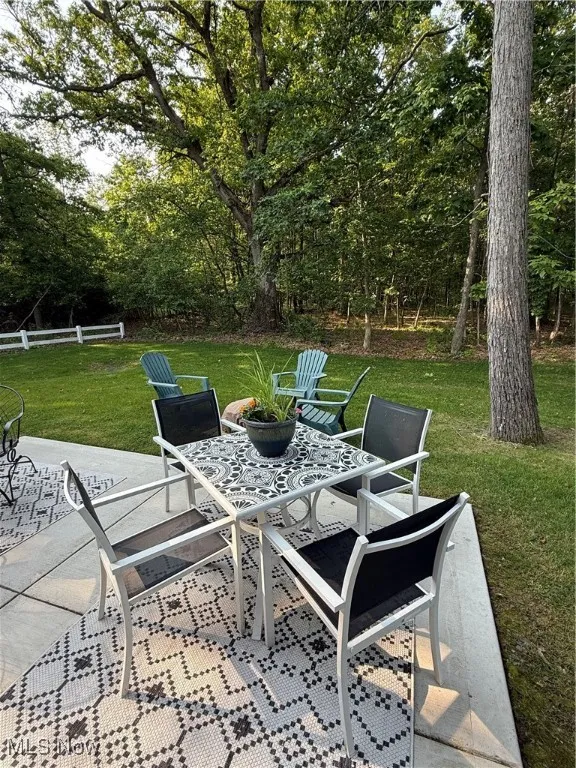 Large patio overlooking the park