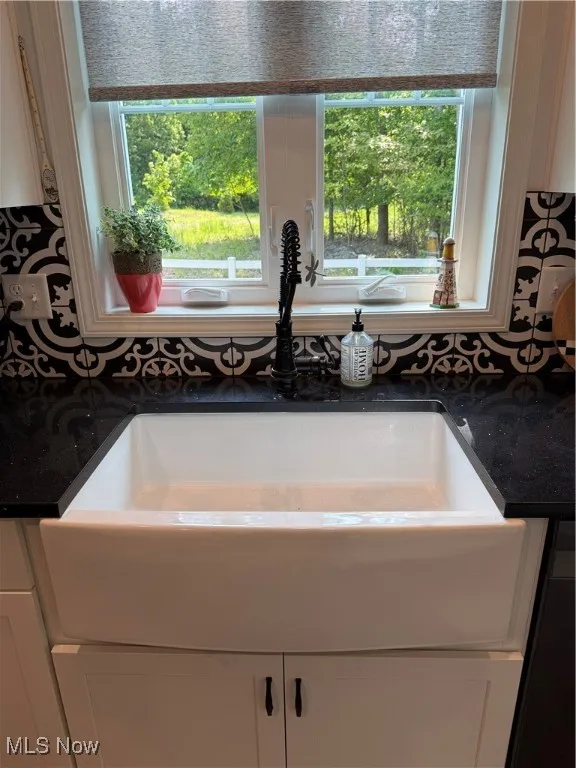 The farmhouse sink faces east, and overlooks the Metropark.