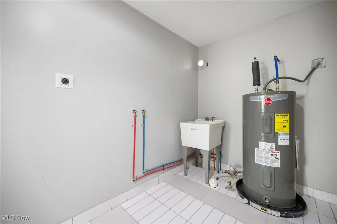 Utility room with water heater