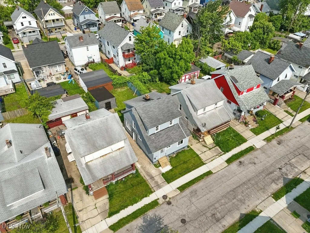 Aerial view of residential area