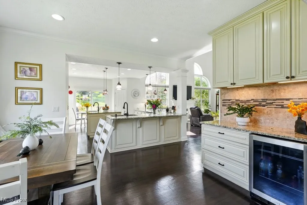 Eat-In Kitchen with Coffee Bar with Refrigerator, Extra Storage and Cabinets