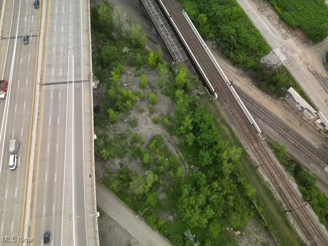 Aerial overview of property's location featuring a highway