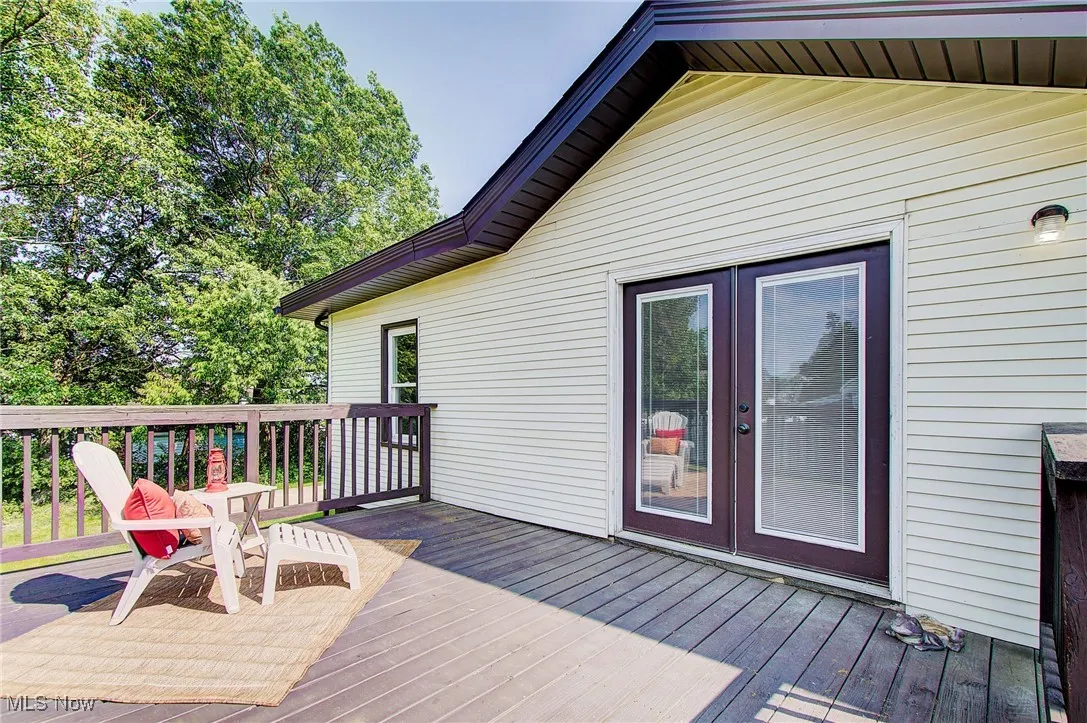 French doors leads to the living room.