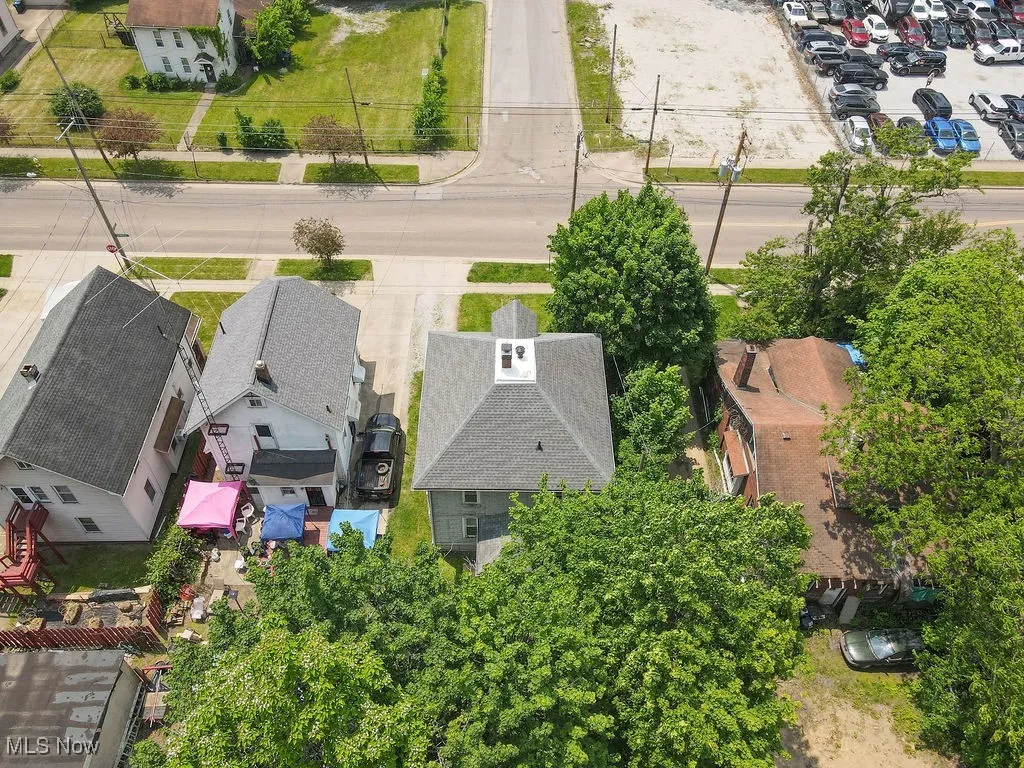 Aerial view of residential area