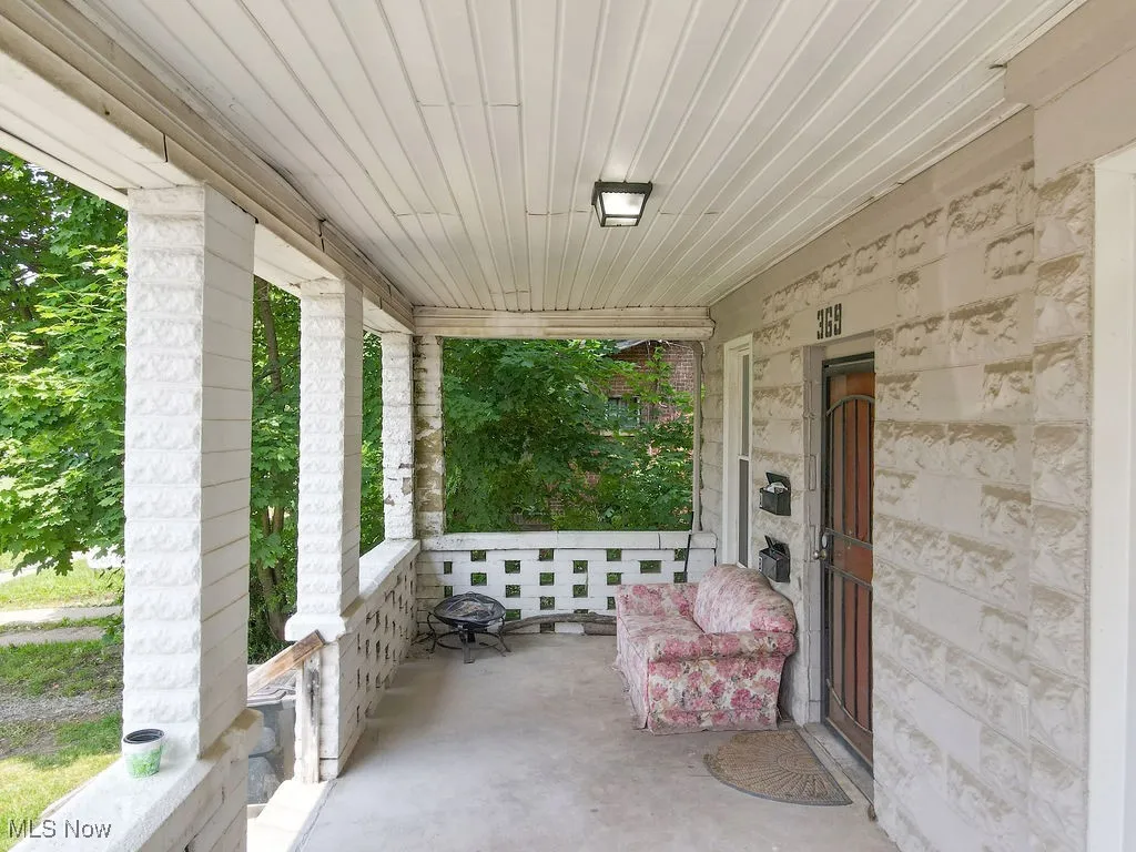 View of covered porch