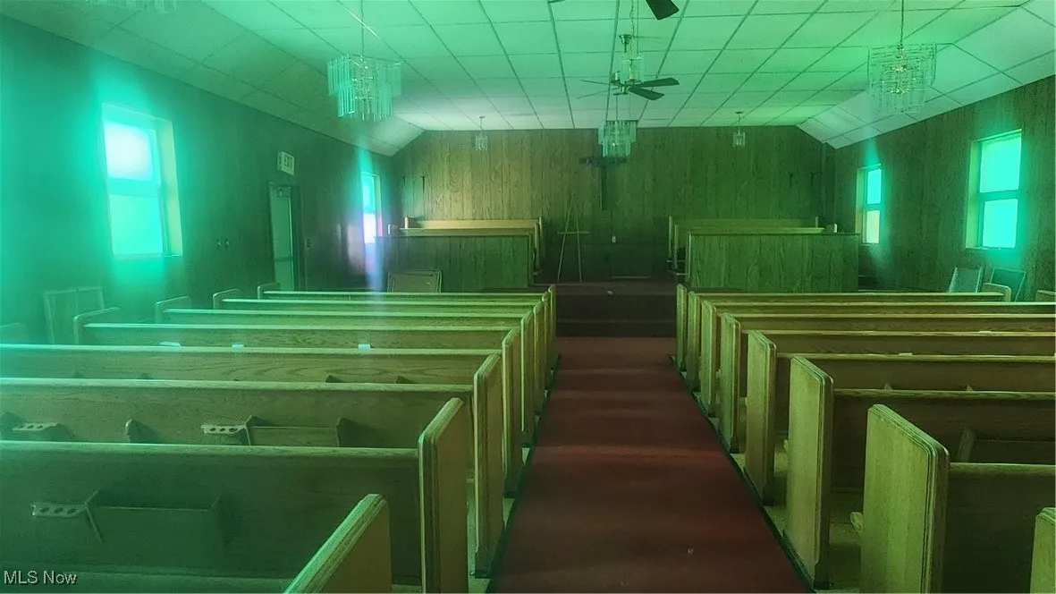 View of sanctuary with church pews